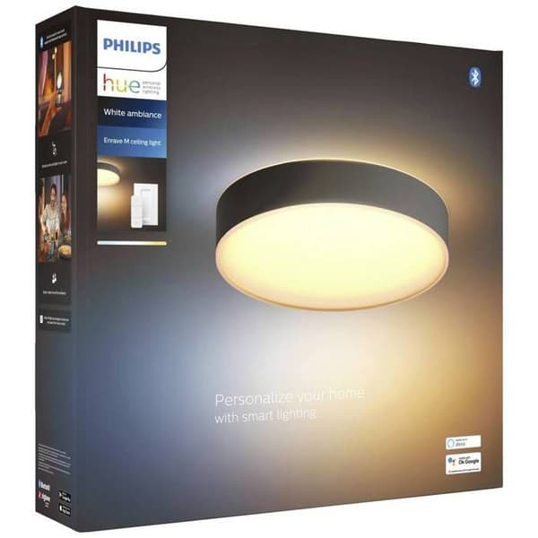 Loftlampe - PHILIPS HUE - Enrave Medium - Sort - LED - Indendørs