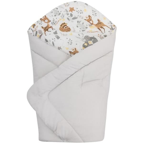 Bomimi Quick wrap blød reversibel dyremønster beige