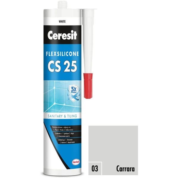 Ceresit Sanitetssilikon CS 25 carrara, 280 ml