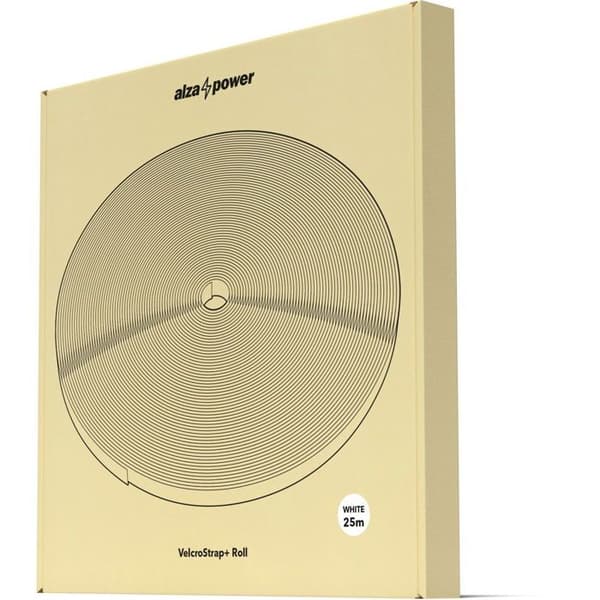 AlzaPower VelcroStrap Rulle 25m hvid