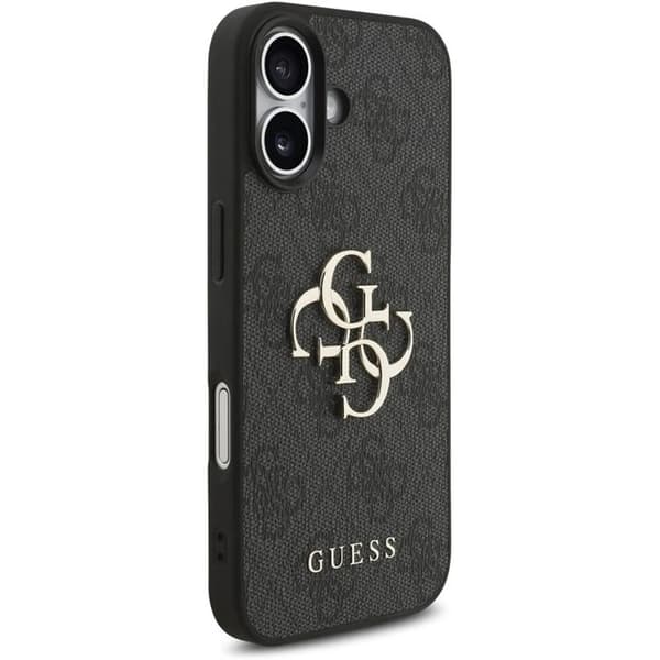 Coque Guess Hardcase 4G Classic Logo med perle-hank til iPhone 17 - Sort