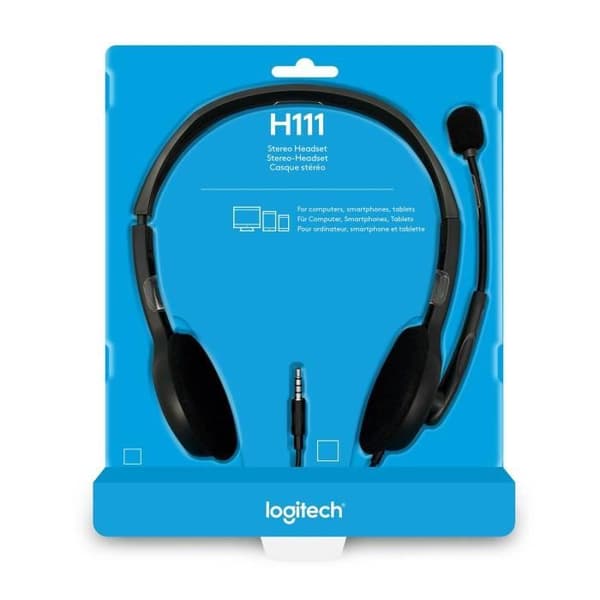 LOGITECH - Stereo H111 headset med ledning - Grå