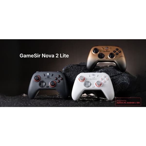 Manette Gamesir gaming trådløs og kablet Nova 2 Lite Guld til PC Nintendo Switch iOS og Android