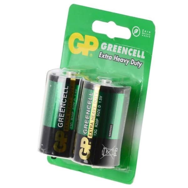 GPBM 2 Greencell LR20 batterier