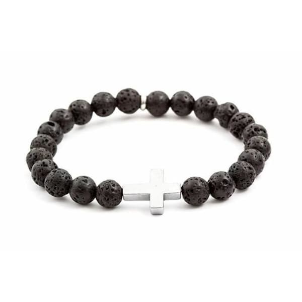 Armband - Beneto - Lava sten - Hematit - 19 cm - För män