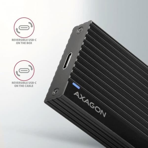Extern hårddisk - AXAGON - EM2-GTR - SSD M.2 - USB-C 3.2 Gen 2 - Svart