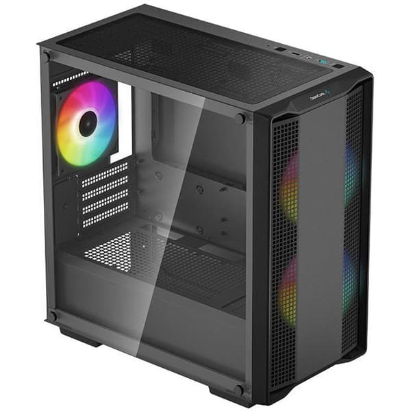 PC-kabinet - DEEPCOOL - CC360 A-RGB (Sort) - Mini tower - Micro-ATX format - 3x120mm A-RGB