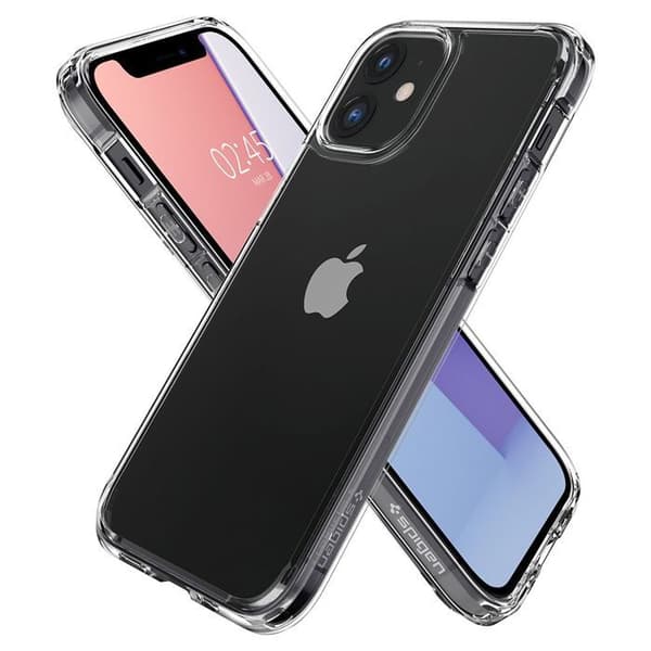 Cover til iPhone 12 Mini - Spigen - Ultra Hybrid - Crystal Clear - Stødbeskyttelse - Blød
