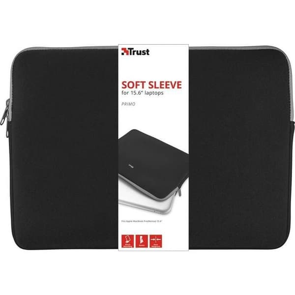 Bærepose til bærbar computer 15,6 tommer - TRUST - Primo Soft Sleeve - Let beskyttelse - Blødt materiale - Daglig transport
