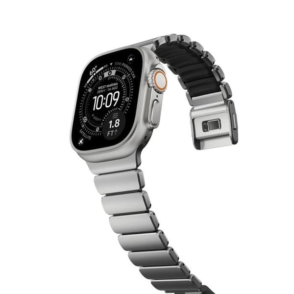 Nomad Stratos Armbånd til Apple Watch 49mm Sølv/Sort