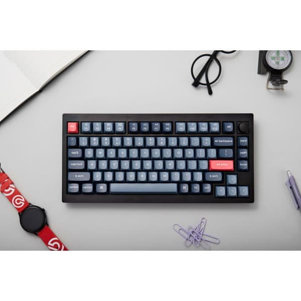Keychron V1 Max Udskiftelig RGB Baggrundsbelysning Banan Switch - Sort - Knob Version, US