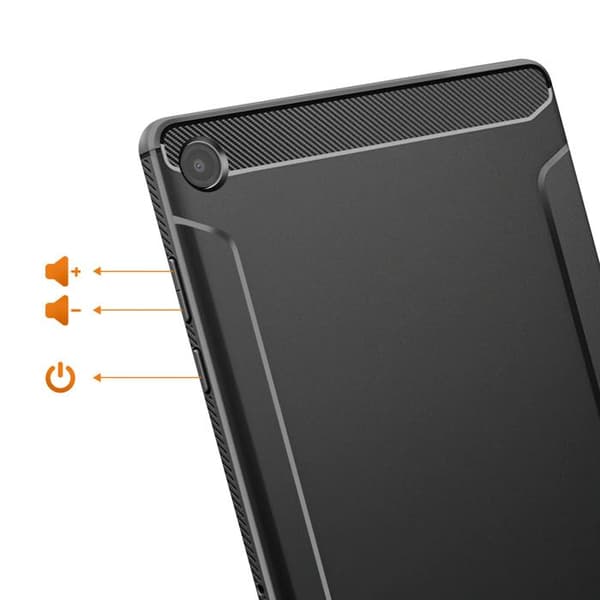 Skydd - SPIGEN - Galaxy Tab A11 Plus - Rugged Armor - Matt kolfiberutseende - Luftkudde