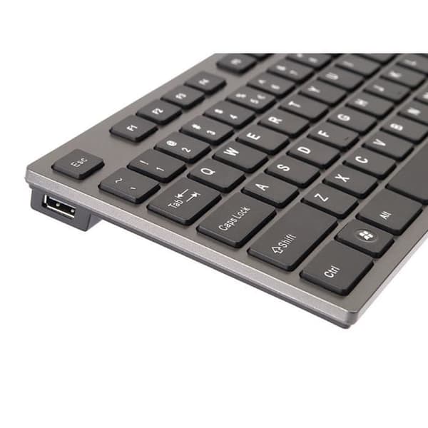 Tastatur - A4-Tech - KV-300H - Slank - 2 USB-porte - Kablet - Grå