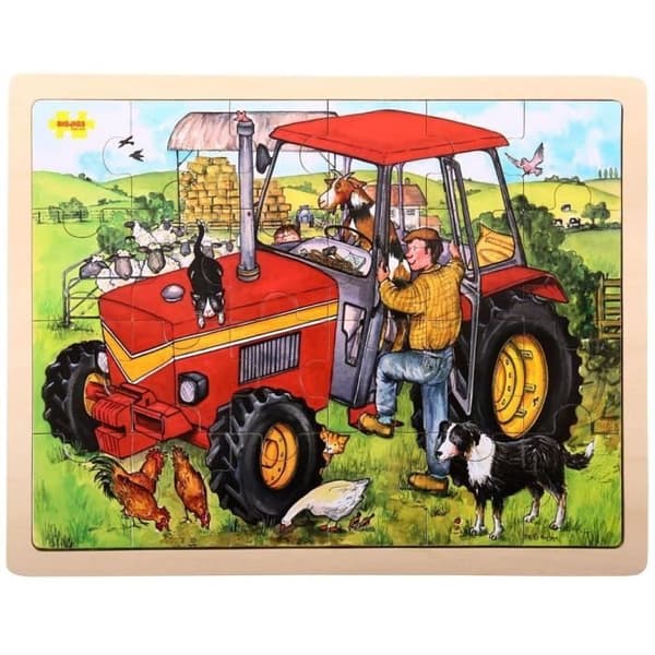 Bigjigs Tray Puzzle - Traktor