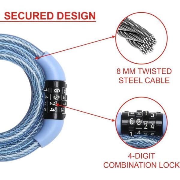 MASTER LOCK Cykellåskabel [1,2m kabel] [Kombination] [Utomhus] [Slumpmässig färg] 8143EURDPROCOL