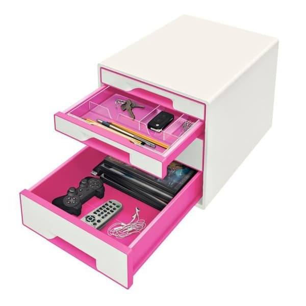 LEITZ Wow - Klassifikationsblok - 4 skuffer - Rosa