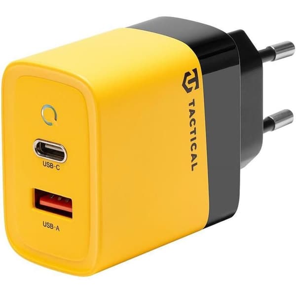Lader - TACTICAL - Microgrid GaN 45W - Gul - USB-C - Hurtig opladning