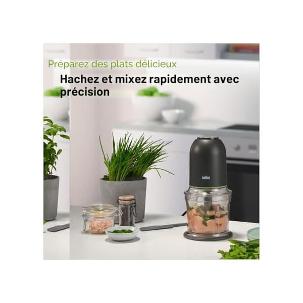 Multifunktionshackare - BRAUN - Multi. Praktisk 3 - 4 rostfria blad - 500 W - Diskmaskinsäkra delar