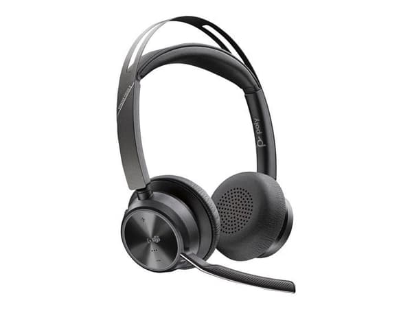 Poly Voyager Focus 2 Microsoft Teams-certificeret USB C-headset + USB-C/A-adapter - Microsoft Teams-certificering - Google Assistant