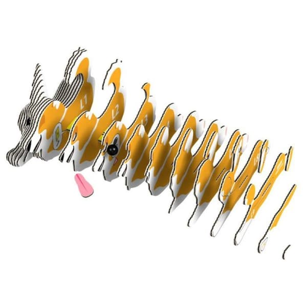 3D-model - EUGY - Corgi - 100% genanvendeligt karton - 27 forudskårne dele - Samling 10–20 min