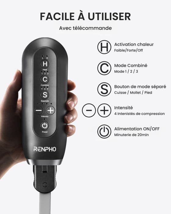 RENPHO - Aeria Ultimate Thermal 2 benmassageapparat - Sort