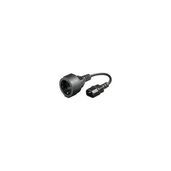 Strømadapter - GEMBIRD - PC-SFC14M-01 - C14 han til Schuko hun - 0,15 m - Sort