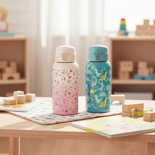 PETITE&MARS Barnflaska i stål 350 ml Dino Park 36m+