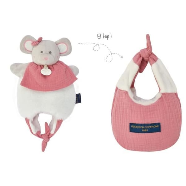 Doudou Mus gris Amusette 3 i 1