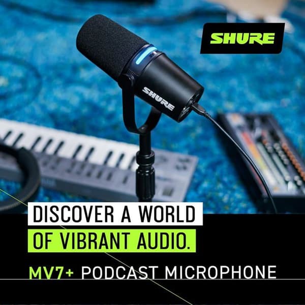 Shure MV7+ K med bordstativ Dynamisk mikrofon