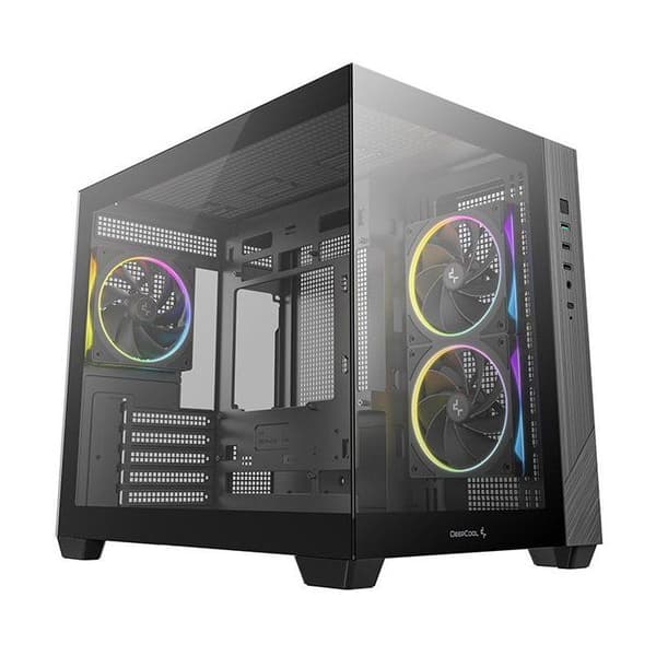 PC-kabinet - DEEPCOOL - CG330 - Mini tower - Micro-ATX format - 3 inkluderede ARGB-blæsere - Sort