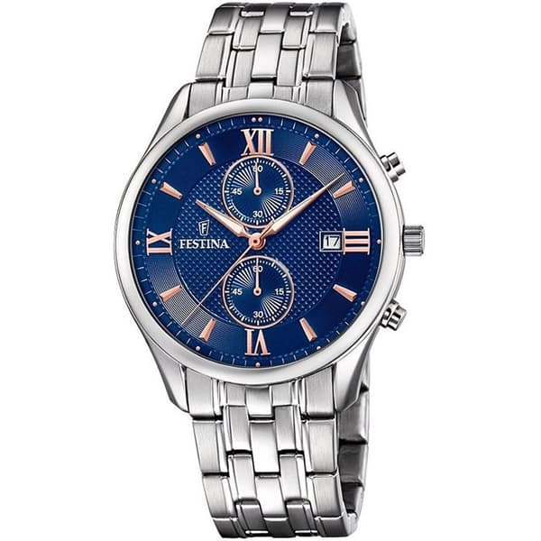 Ur - Festina - 6854 6 - Analog - Rustfrit stål - Blå skive