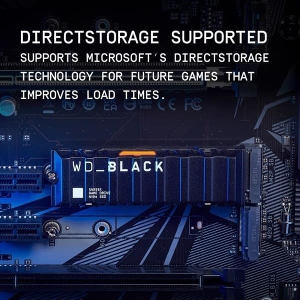 WESTERN DIGITAL SN850X harddisk - NVME SSD - 1TB intern - M2 format med radiator - Sort