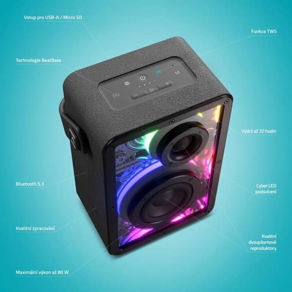 Bluetooth-højttaler - LAMAX - CyberWave1 - 50 W - Bluetooth 5.3 - IPX6