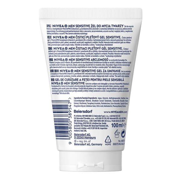 NIVEA MEN Ansigtsrens Gel Sensitive 100 ml