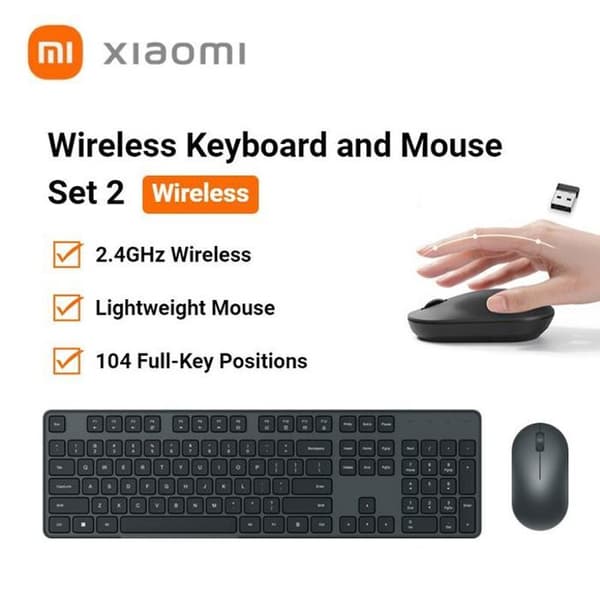 XIAOMI Keyboard Mouse Combo - 2,4GHz trådløs transmission