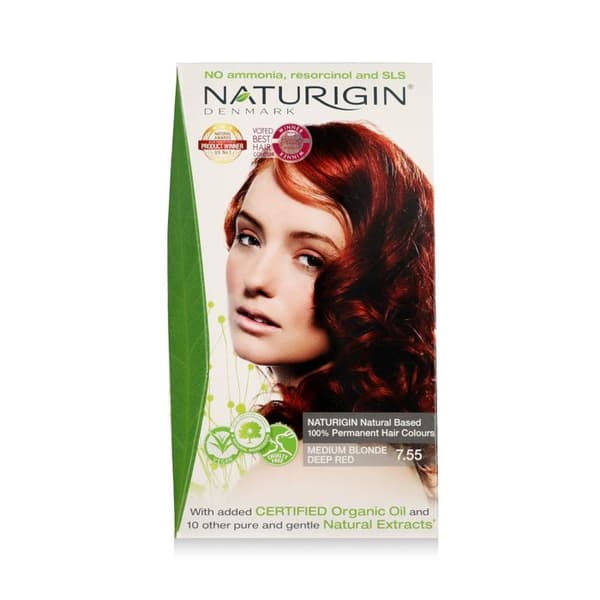 Naturigin Permanent Hårfärger (Medium Blonde Deep Red 7.55) 115 ml