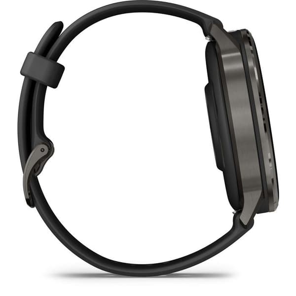 GPS-ur med forbindelse - GARMIN - Venu 4 - 45 mm (1,4") - Grå med sort silikonearmbånd