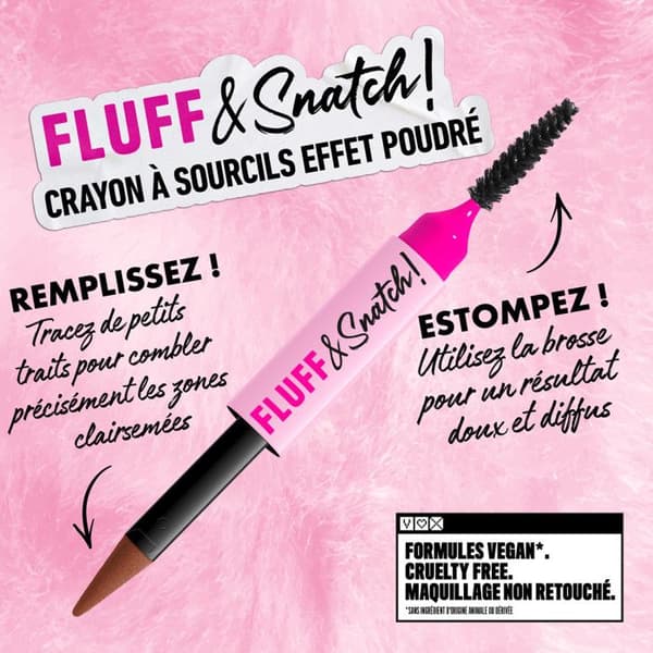 NYX Professional Makeup Fluff & Snatch Crayon Ögonbryn Precision Puder Effekt AUBURN