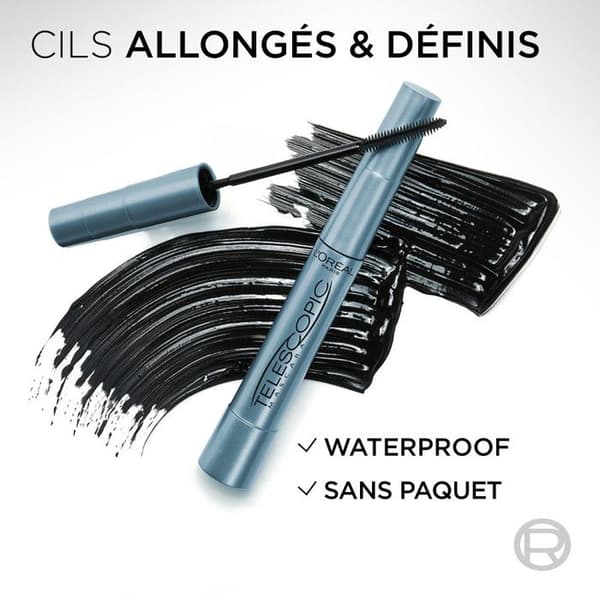 L'Oréal Paris Mascara Telescopic Noir Vandtæt 8,4 ml