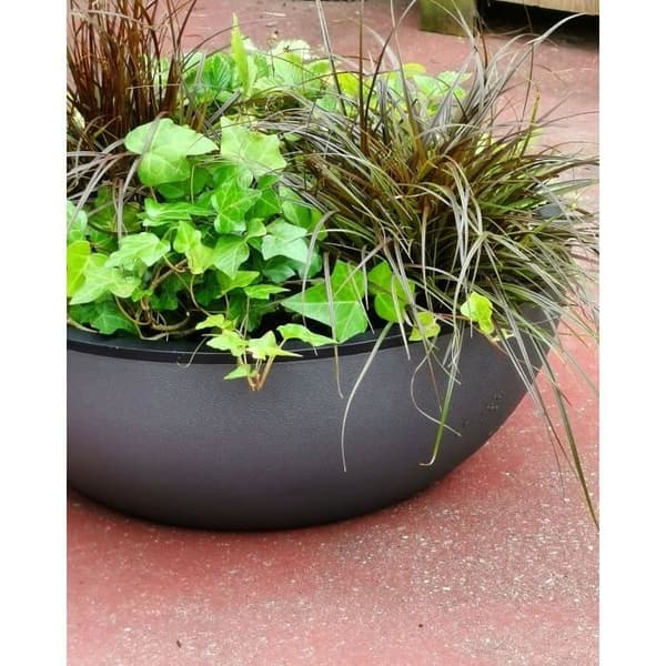 Blomkruka - RIVIERA - Granit - D40 H15 cm - Grå