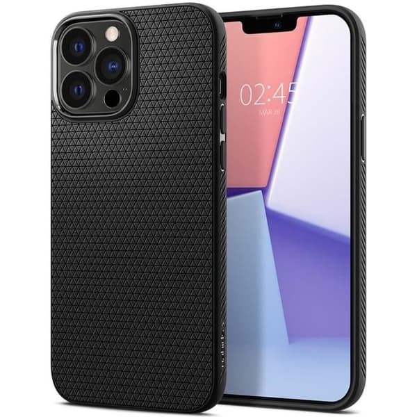 Coque - Spigen - iPhone 13 Pro Max - Blød - Sort - God beskyttelse - Mat