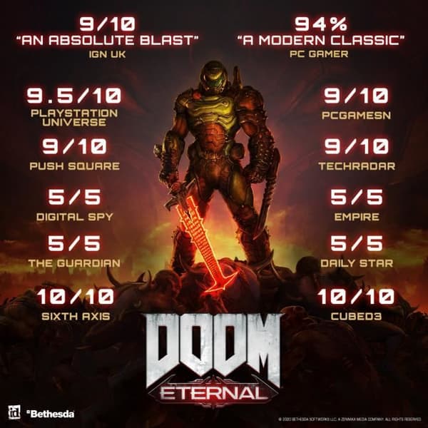 Videospil - id Software - Doom Eternal - Xbox One - Action - Voksen - Sort