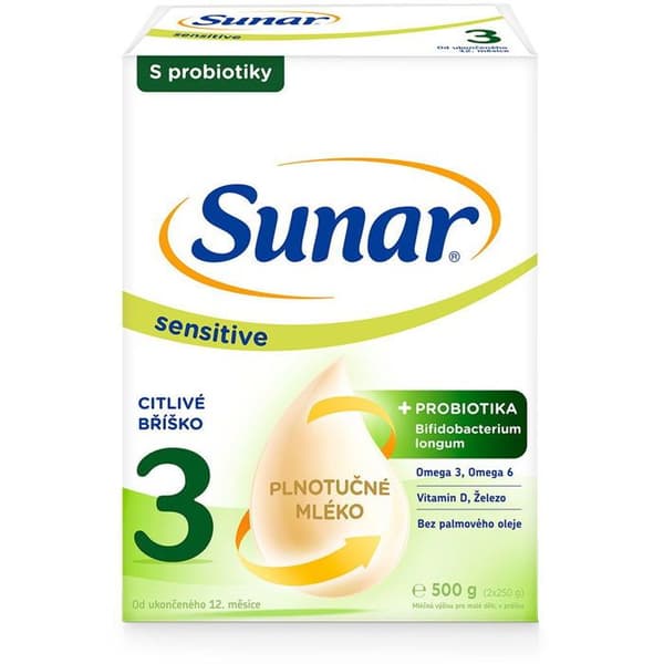 Sunar Sensitive 3 barnmjölk, 500 g