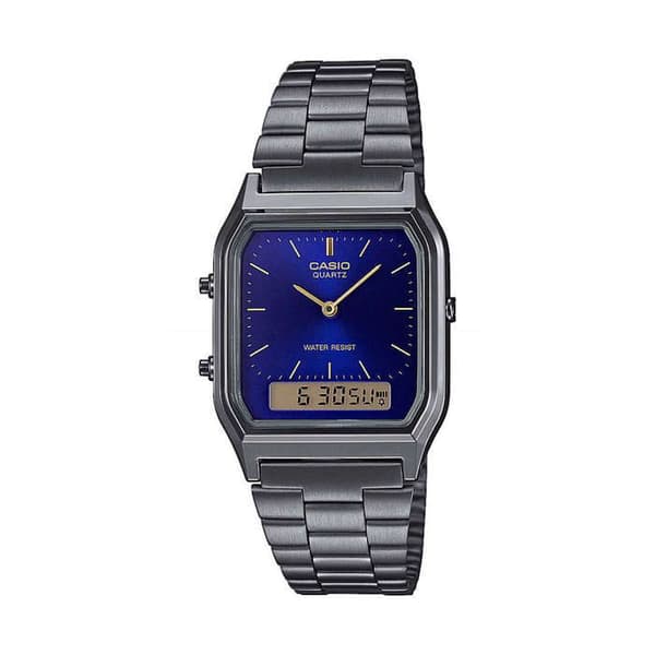 Klocka - CASIO - Rektangulär kollektion - Dubbel display - Kvarts - Blå