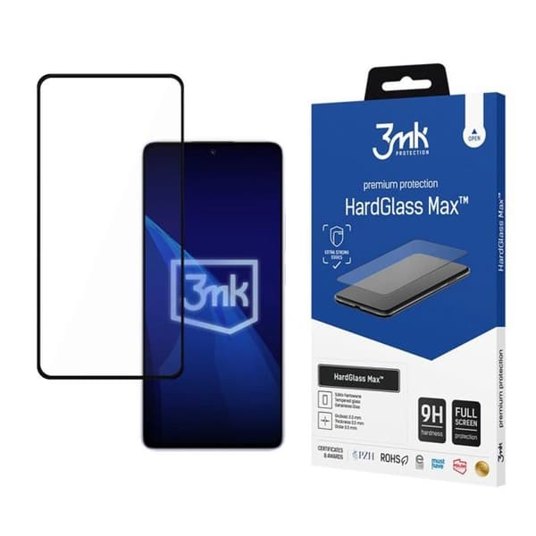 3MK HardGlass Max Skærmbeskyttelse Sort til Xiaomi Redmi Note 14 5G