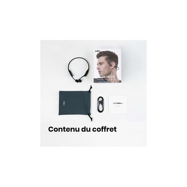 Bone Conduction Headphones - Shokz - OpenRun - Bluetooth - Svedbestandig - Sort