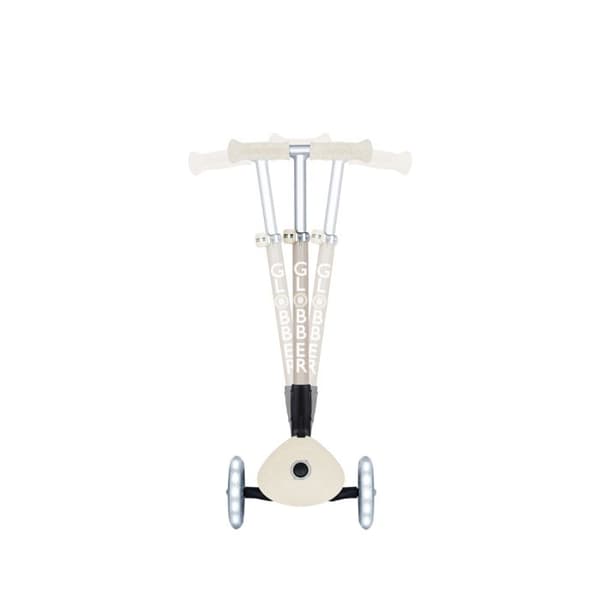 Globber - Globber - Trehjulig sparkcykel JUNIOR FOLDABLE LIGHTS ECO - Beige kokosnöt