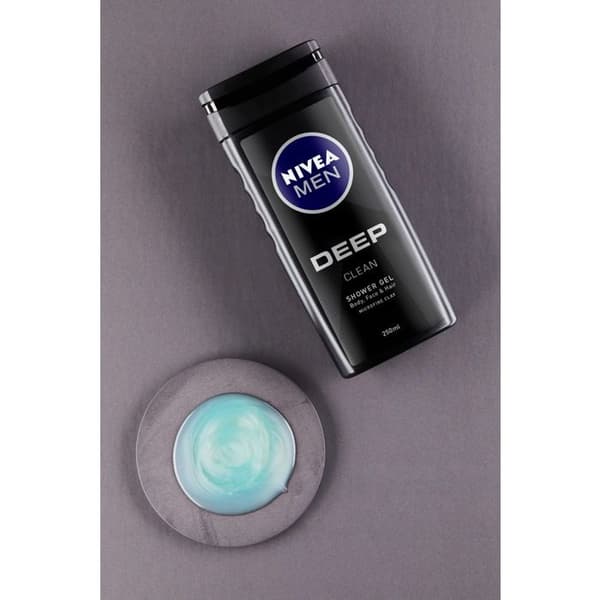 Duschgel - NIVEA - Men Deep Clean - 250ml - til krop, ansigt og hår