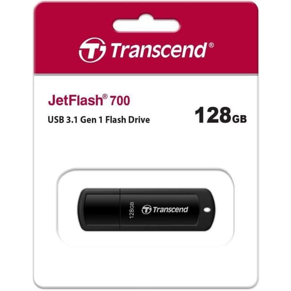 TRANSCEND JETFLASH 700 USB nøgle - 128 GB - Sort - USB 3.0