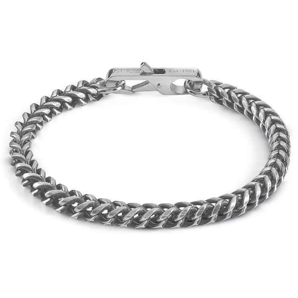 Armband - Gissa - Mina kedjor - Grått stål - Bredd 6 mm - Karbinhake